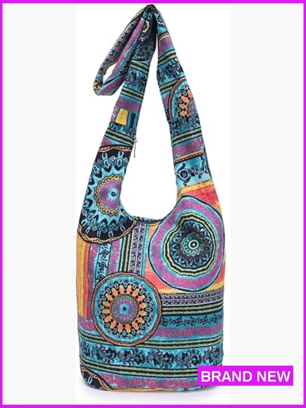 Bohemian Canvas Hippie Crossbody Hobo Bag Large Casual Shoulder Bag